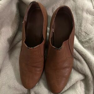 Brown Leather Slip-On Shoes